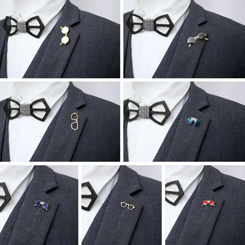 Fashion Accessories Sunglasses Shape Jackets Suit Accessories Shirt Brooch Badge Collar Pins Glasses Brooch