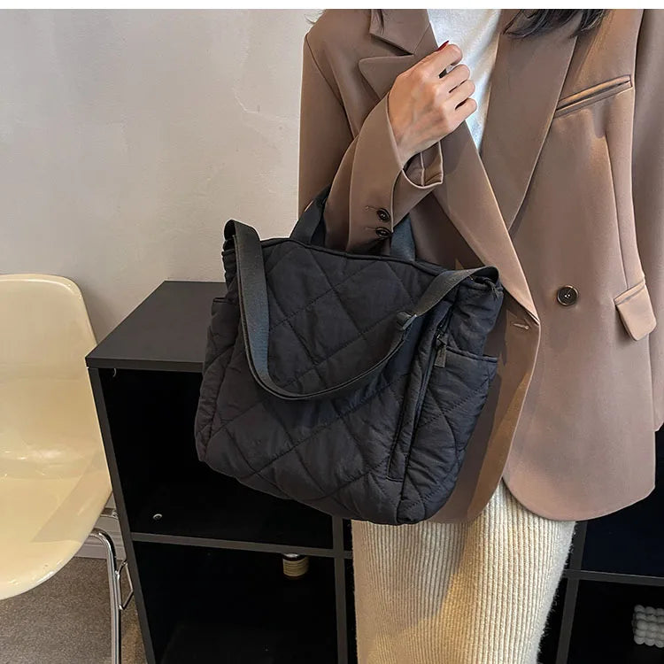 Large capacity Tote Bags for Women Shoulder Side Bag Fashion Space cotton Shopper Shopping Bags cute Ladies Totes 2022 Winter