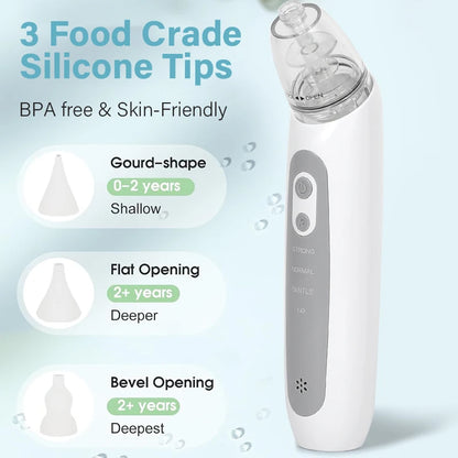 New Electric Nasal Aspirator Baby Nose Sucker Snot Booger Mucus Remover for Toddler Infant Newborn Kid Nose Cleaner with Music