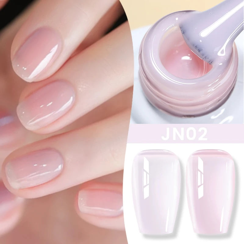 BORN PRETTY Jelly Nude Gel Nail Polish 10ml Light Pink Peach Translucent Color UV Light Cure Gel Varnish Nail Art DIY at Home