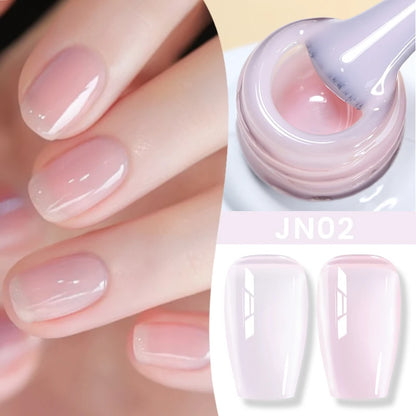 BORN PRETTY Jelly Nude Gel Nail Polish 10ml Light Pink Peach Translucent Color UV Light Cure Gel Varnish Nail Art DIY at Home