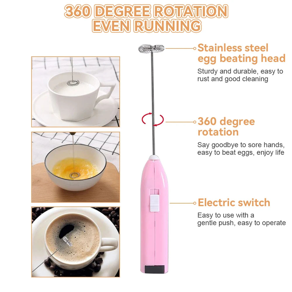 Mini Electric Coffee Blender Handheld Eggbeater Bubble Drink Stir Bar Creative Electric Whisk Electric Coffee Mixer Milk Whisk