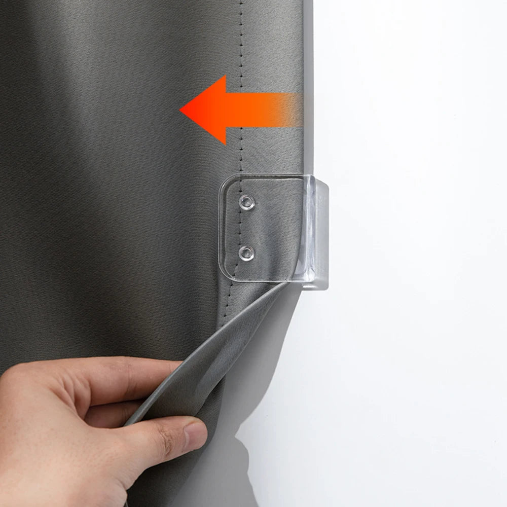 4PCS Non-Punching Shower Curtain Clamp Shower Curtain Organizer Does Not Harm Wall Curtain Transparent Shower Curtain Retainer