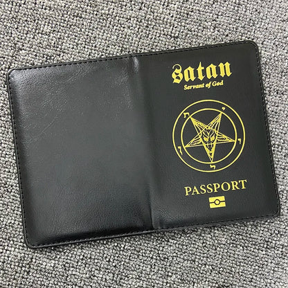 Satan Servant of God Passport Holder Pu Leather Passeport Case Travel Wallet Covers for Passports