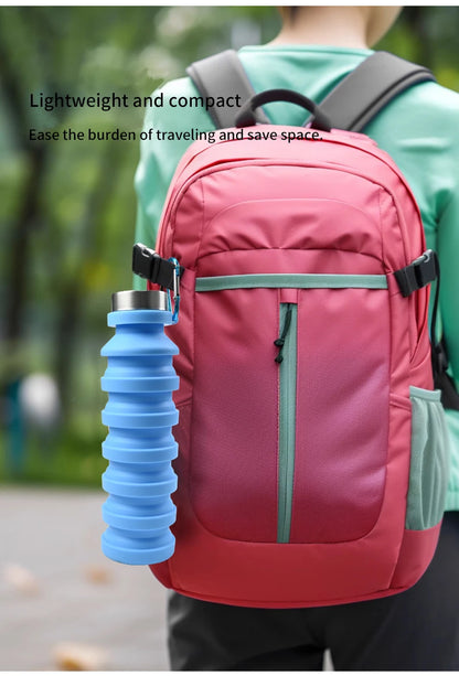 550ml collapsible water bottle cup, reusable BPA-free silicone collapsible water bottle, suitable for hiking in travel gym