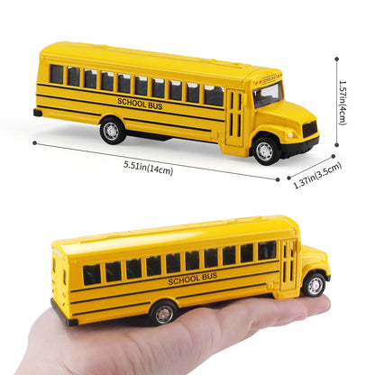 Simulation Alloy School Bus Inertia Toys Car Model Pull Back Car Interactive Toys Car Collection Educational Boy Gifts Toys