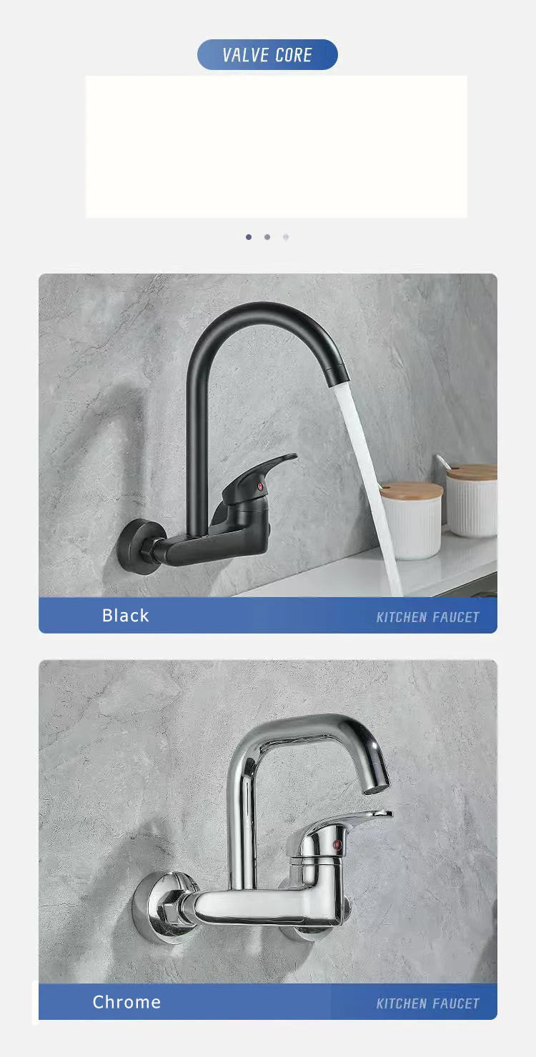 Dish sink faucet wall mounted double hole household sink sink sink sink sink wall outlet hot and cold water universal faucet