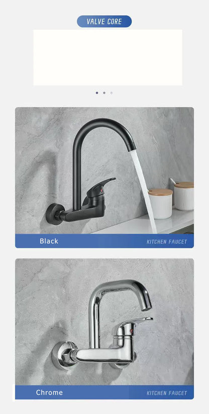 Dish sink faucet wall mounted double hole household sink sink sink sink sink wall outlet hot and cold water universal faucet
