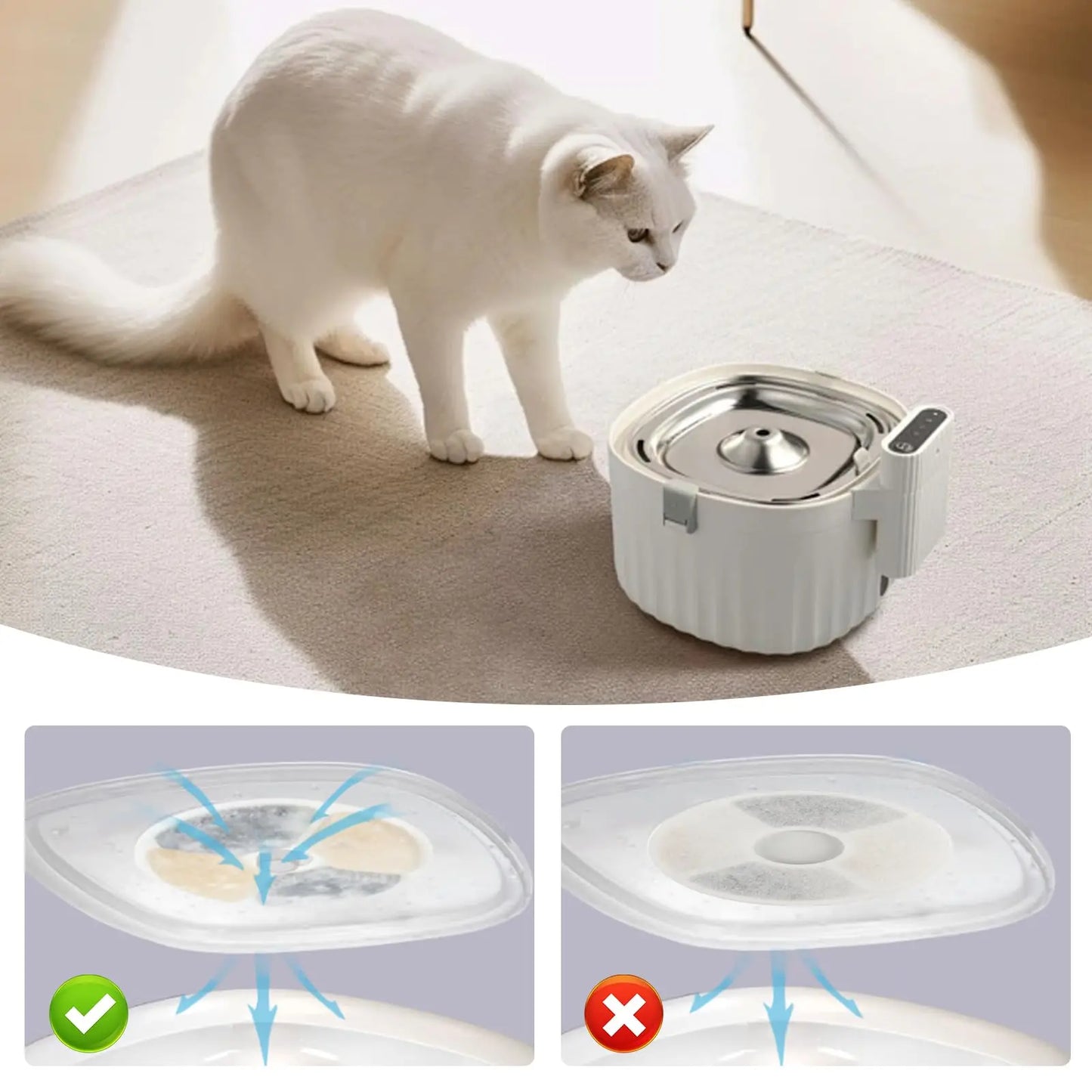 6pk Cat Fountain Filters - Round Activated Carbon & Resin Replacement for Pet Water Dispensers