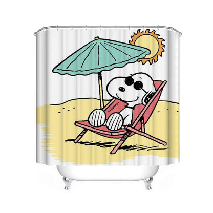 Snoopy Anime Funny Cute Shower Screen Bath Curtain Toilet Accessories Bathroom Sets Full Setluxury