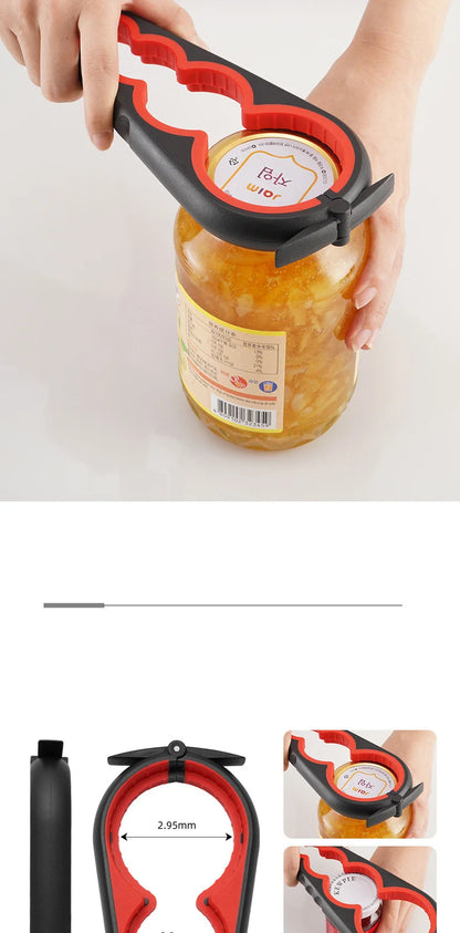 4in1 Jar Openers Can Bottle Opener Beer Wine Bottle Lid Poratble Outdoor Party Bar Tools Multi-functional Kitchen Accessories