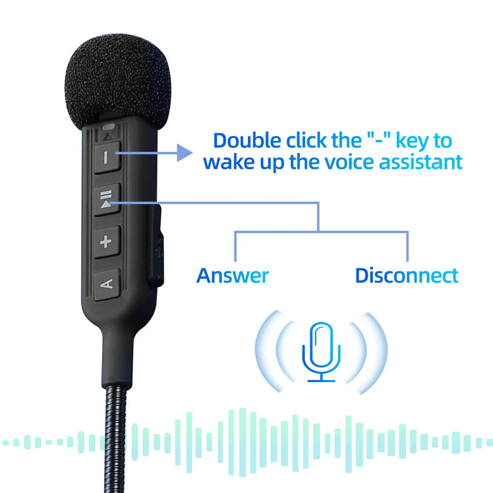 BT30S Motorcycle Helmet Headset Bluetooth 5.3 Wireless Earphone Handsfree Call Kit Stereo for Rider MP3 Music Player