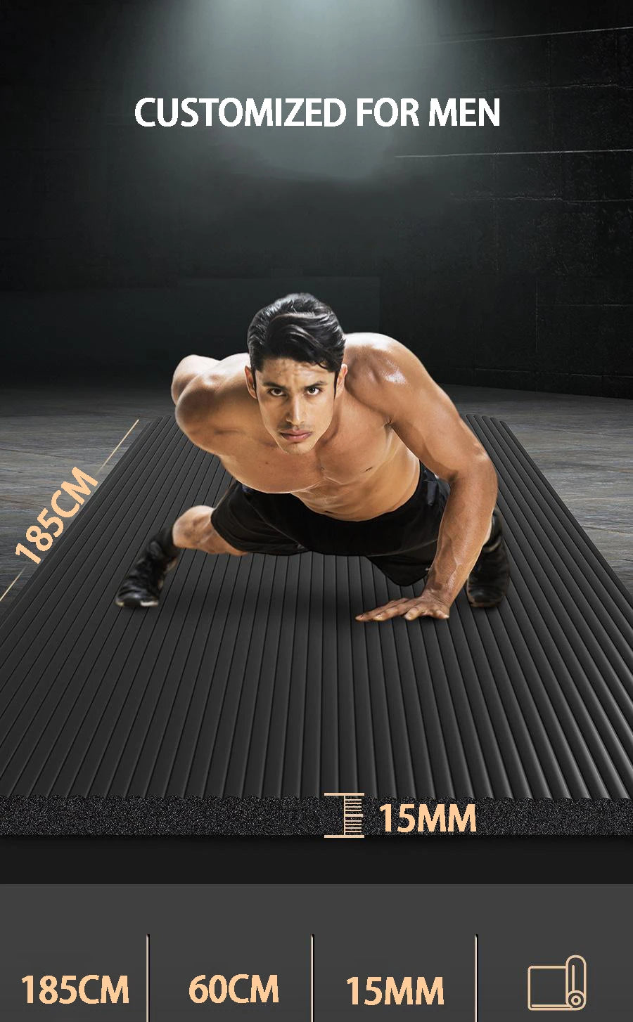 Yoga Mat Anti-skid Sports Fitness Mat Thick NBR Comfort Foam Yoga Matt For Exercise Yoga And Pilates Gymnastics Mat