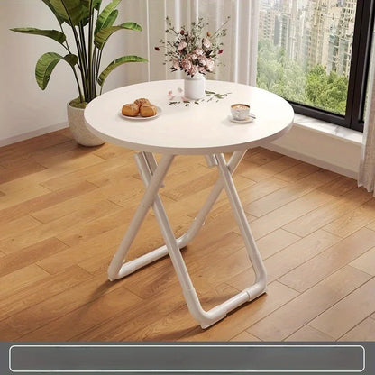 Foldable table Household simple dining table Small apartment eating round table Balcony small table Outdoor stall table