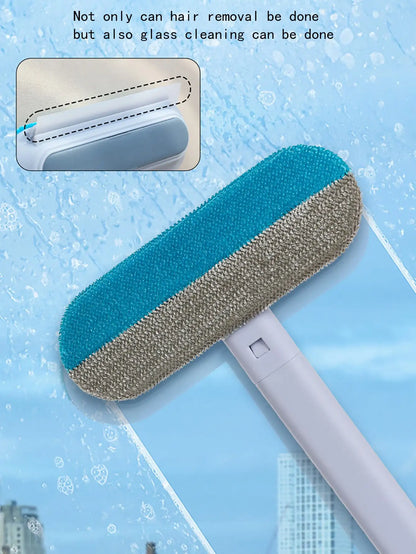 Multifunctional Pet Hair Remover Brush with Long Handle – Window Cleaning & Pet Fur Removal Tool for Cats and Dogs