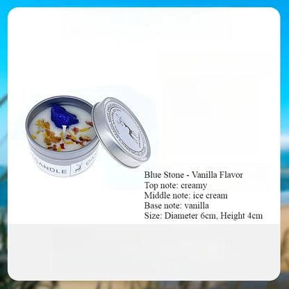 Scented Candle Crystal Stone Dry Flower Silver Tin Candle Hotel Wedding Ceremony Candle