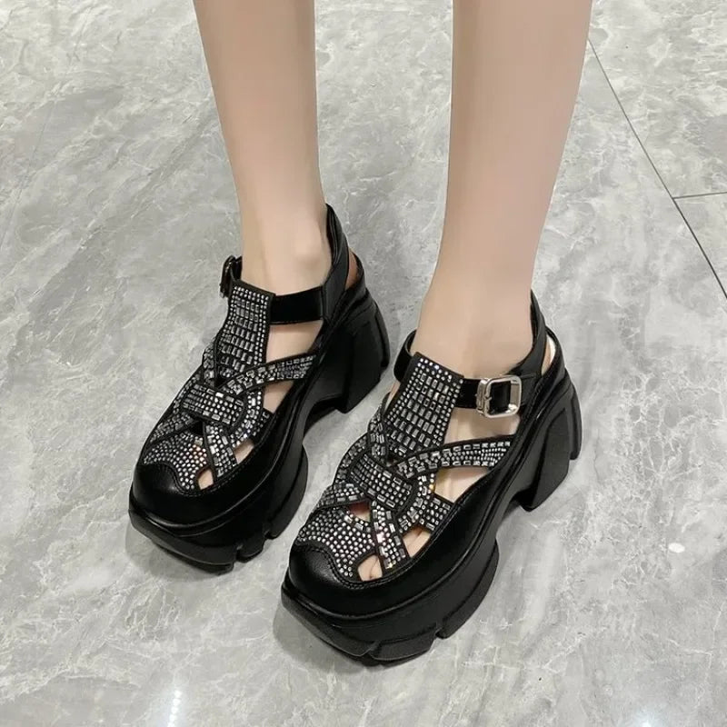 Fashion Brand High Heels Shoes Beach Slippers Chunky Sandals Designer Women Platform Shoes 2025 Summer New Pumps Women Sandals