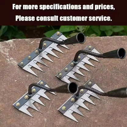 5/6/7/8 Teeth Agricultural Rake Soil Loosening Weeding Tool Manganese Steel Garden Weeding Rake Multi-use Agricultural Straw Hoe