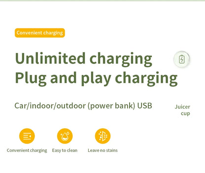 Portable Juicer Mini Electric Blender Multifunction Juice Maker Machine Fruit Mixers Extractors Smoothies Mixer 6 Blades 1200mAh