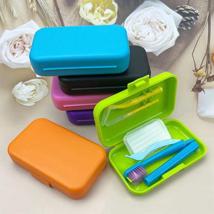 1 Box Portable Travel Dental Cleaning Set Oral Cleaning Care Toothbrush Interdental Brush Teeth Whitening Orthodontic Care Kit