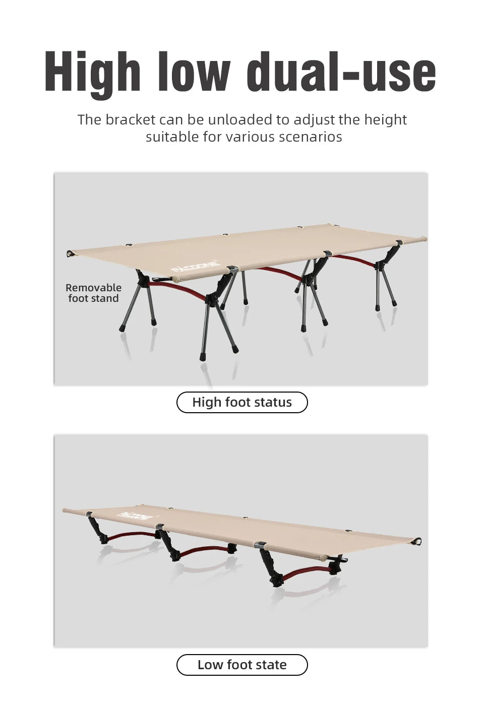 Camping Cot Folding Camping Bed Portable Outdoor Bed Comfortable Sleeping Cots for Adults & Kids Camping, Travel, RV
