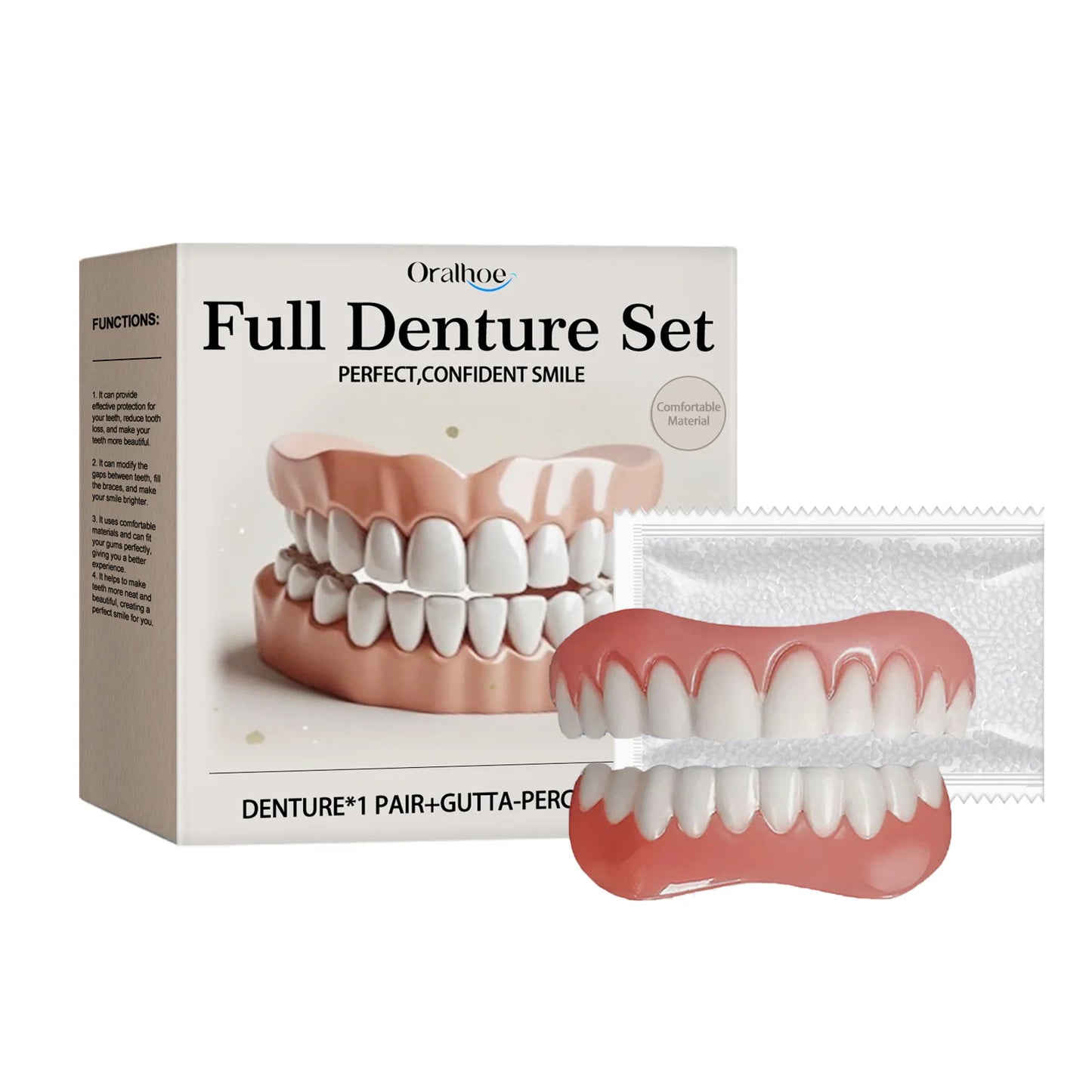 Silicone False Teeth Upper Lower Veneers Dentures Whitening Fake Teeth Confident Smile Comfortable Fit Teeth Orthodontic Tools