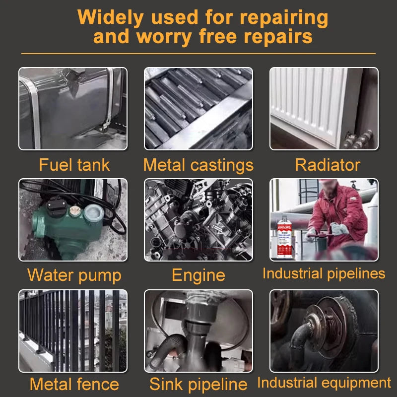 Casting adhesive, strong welding adhesive, suitable for cast iron and cast aluminum, waterproof and corrosion resistant.