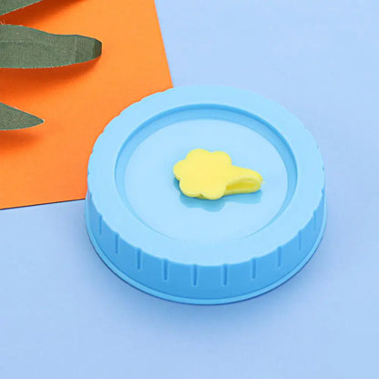 Universal Mason Jar Lids With Straw Hole 70mm Diameter Drinking Storage Cap Wide Mouth Leak Proof Kitchen Supplies