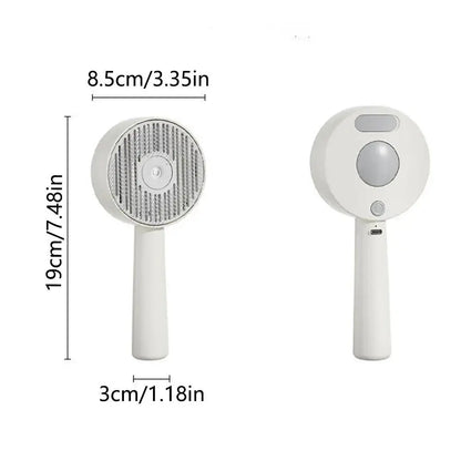 Anti-Static Pet Spray Hair Comb Demating One-click Cleaning Button Steam Spray Hair Remover Massaging Removes Loose Fur