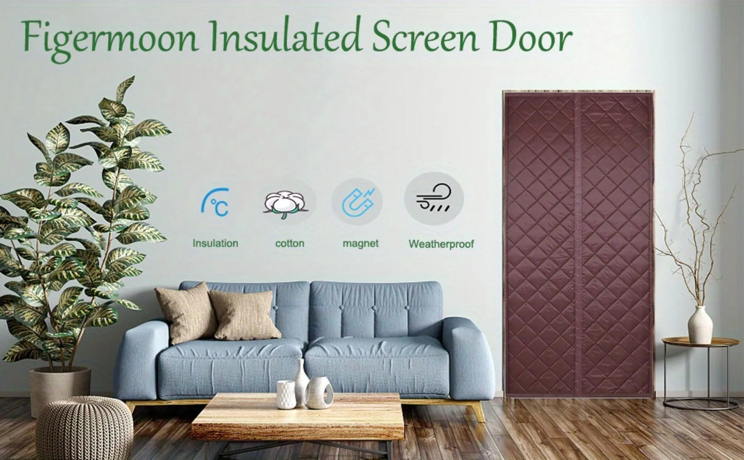 Winter Door Curtain Windproof Warm Partition Curtain Magnetic Door Curtain Punch-free Door Curtain Bedroom Block PU Curtain