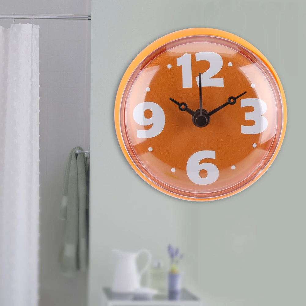 Bathroom Clock Shower Clock Waterproof Suction Wall Window Mirror Bath Shower Clock Bathroom Accessories Waterproof Clock