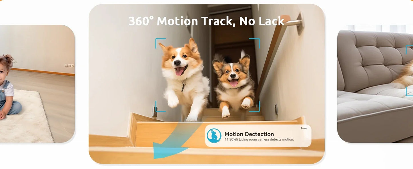 Blurams Indoor Security Camera 2K, Home Security Camera for Dog/Elder, Security Camera with One-Touch Call Update A31S-2pc