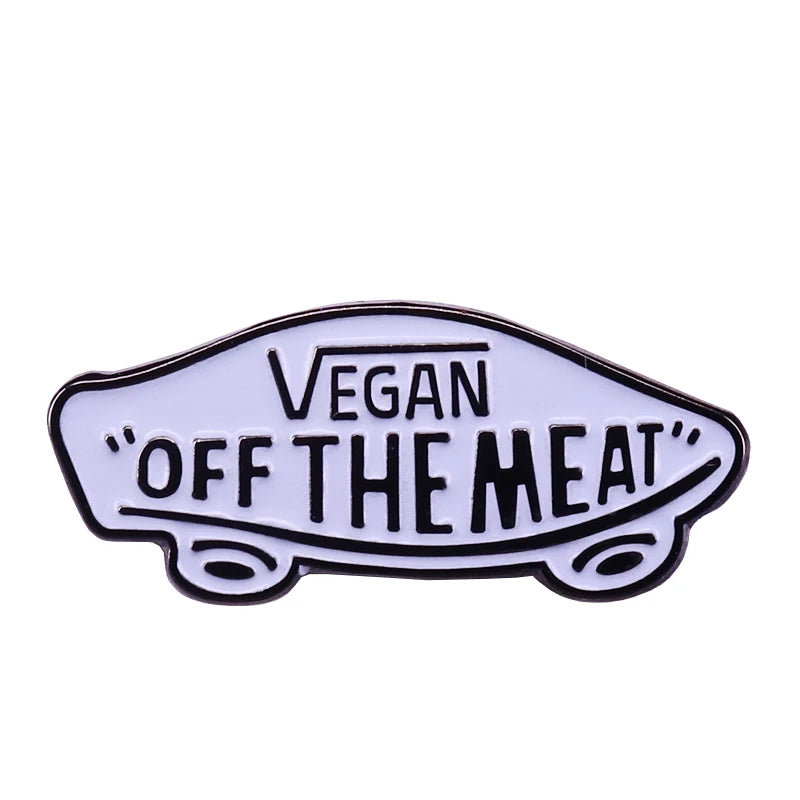 Vegan Enamel Pin Hamburger Broccoli Carrot Pussy Vegetarian Vegetables Badge Cartoon Brooch