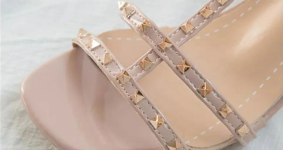 Chunky Sandal Woman Summer New 2024 Orthopedic Roman Wedge Rhinestone Sexy Medium Heel Mirror Luxury Designer Sandals for Women