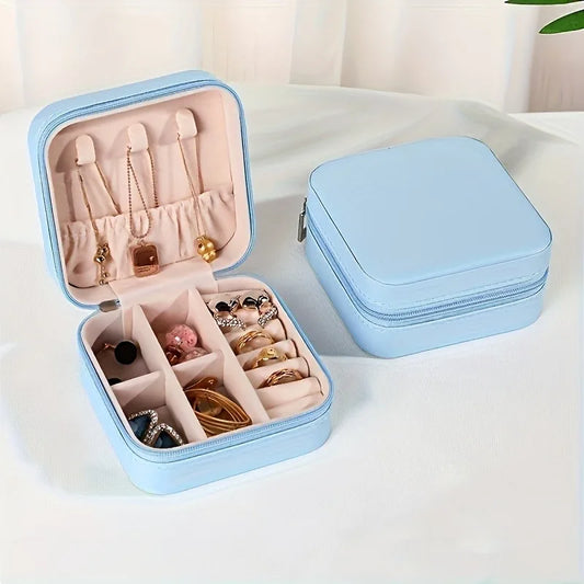 A portable organizer for travel jewelry boxes, storage bags, rings, earrings, necklaces, and bracelets - the perfect gift for wo