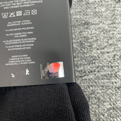 Sport Socks | Black Cotton with Heart Jacquard | Moisture-Wicking Stretch for Gym & Running | Athletic Performance