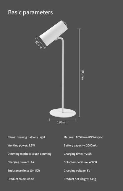 LED Table Lamp for Study Eye Protection USB Touch Dimming Reading Light Flashlight Bedroom Bedside Decor Photo Sunset Desk Lamps