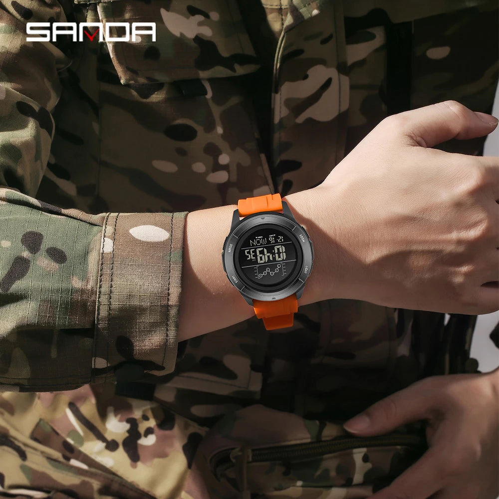 SANDA 2198 Single Monitor Male Student Electronic Watch Multifunctional Waterproof sports Student Electronic Watch 2025