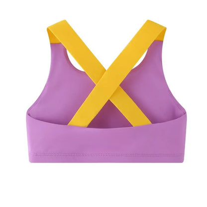 Children's Sports Tank Top Underwear Girls Cross Back Sports Bra 5-12 Years Old Children Running Sports Underwear
