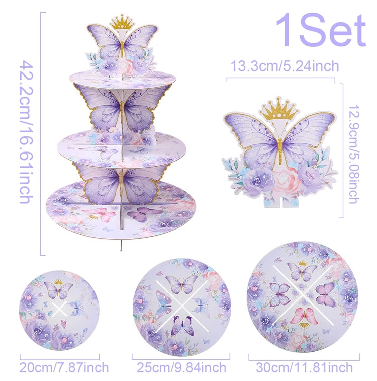 Butterfly Party Snack Tray Butterfly Birthday Party Decoration Kids Girls Birthday Party Supplies Baby Shower Party Decoration