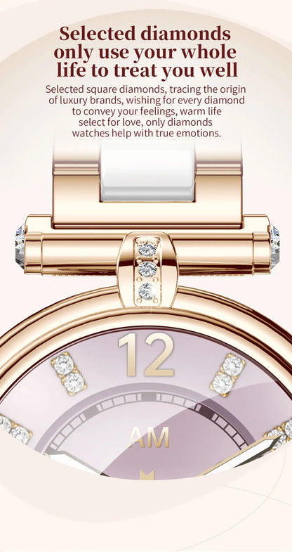 Ladies Smart Watch AK62 Women Bluetooth Call Custom Dial Steel Wristwatch Smartband Fitness Sports Tracker Smartwatches