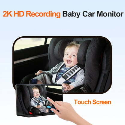 BEPOCAM 7'' Touch Screen Car Rear View Monitor 2K Baby Car Mirror Adjustable View Angle for Infants Kids Pets with Night Vision
