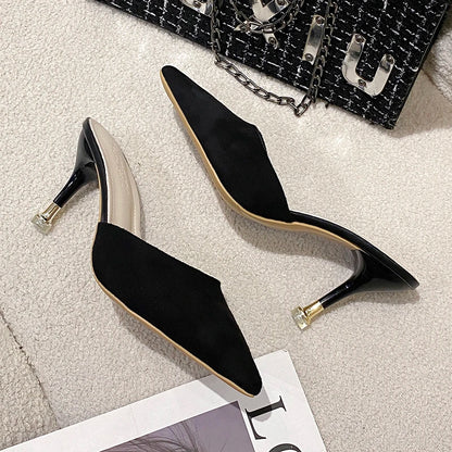 New Women's Slippers High Heel Closed Pointed Toe Shoes Sexy Ladies Heeled Sandals for Women