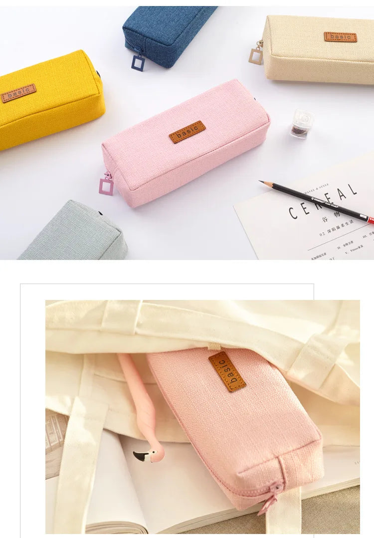 Pencil Case School Supplies Large Capacity Pencil Pouch Estuches Basic Pen Case Trousse Scolaire Kawaii Stationery Pencilcase
