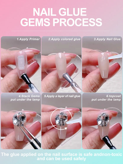 50 PCS Nail Glue for Acrylic Nails,Nail Tip Glue Professional Nail Glue False Nail Tips Glue  Broken Nails Adhesive Super Bond