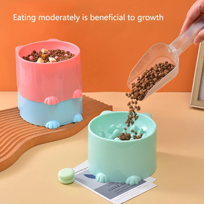 Dog slow food bowl small cat and dog anti-choking bowl neck protection design cat and dog feeding device pet supplies