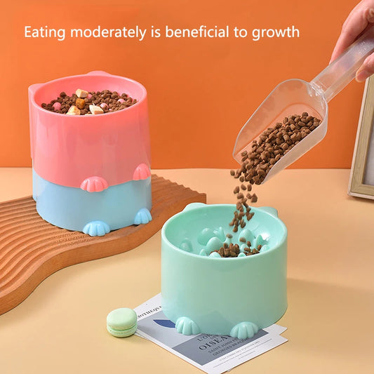 Dog slow food bowl small cat and dog anti-choking bowl neck protection design cat and dog feeding device pet supplies