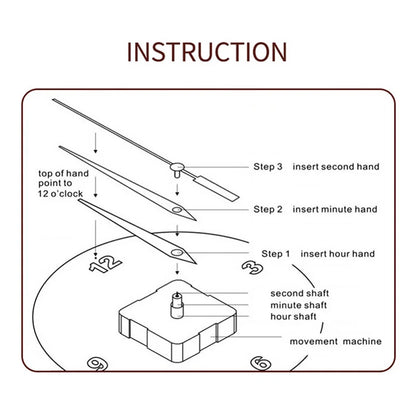 Clock Mechanism Silent Quartz Movement Machine Wall Hands Pointer Set Clockwork Table Long Shaft DIY Watches Repair Parts