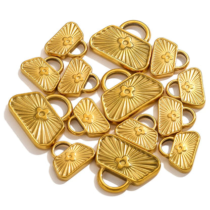 5PCS Stainless Steel Crucifix Bag Lock Pendant Charms Pad Lock Charms Fit DIY Necklace Bracelet Pendants Jewelry Making