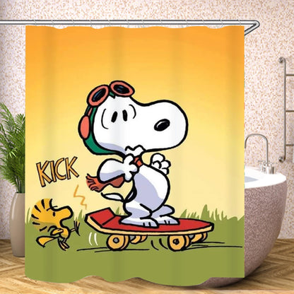 Snoopy Anime Funny Cute Shower Screen Bath Curtain Toilet Accessories Bathroom Sets Full Setluxury